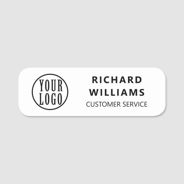 Elegant custom Logo Employee magnetic, safety pin Namensschild (Vorderseite)