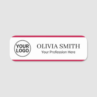 Elegant Custom Logo Employee Name Profession Namensschild