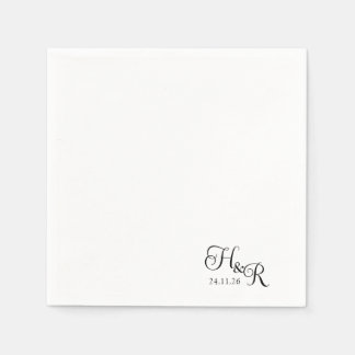 Elegant Custom Monogram Wedding Napkins Serviette
