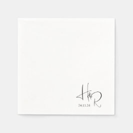 Elegant Custom Monogram Wedding Napkins Serviette