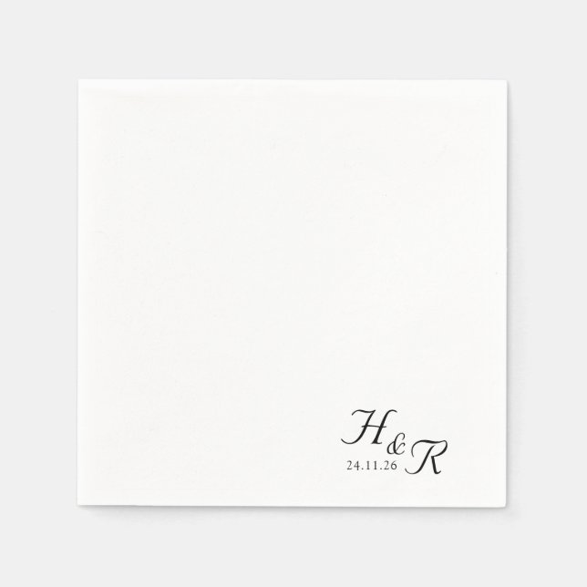 Elegant Custom Monogram Wedding Napkins Serviette (Vorderseite)