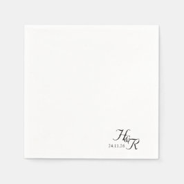 Elegant Custom Monogram Wedding Napkins Serviette