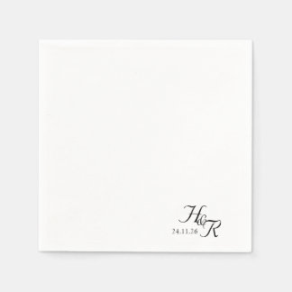Elegant Custom Monogram Wedding Napkins Serviette