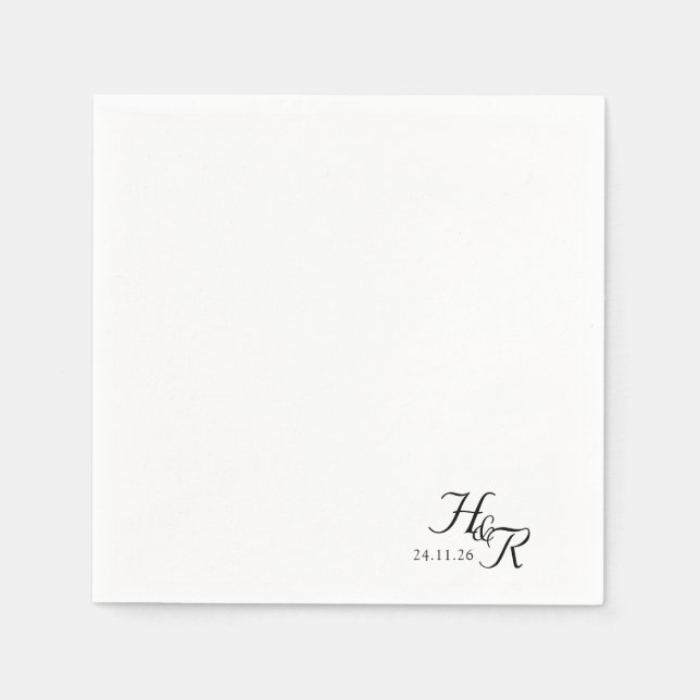 Elegant Custom Monogram Wedding Napkins Serviette (Vorderseite)
