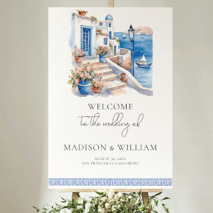 Elegant Custom Santorini Griechenland Hochzeit Wil Poster