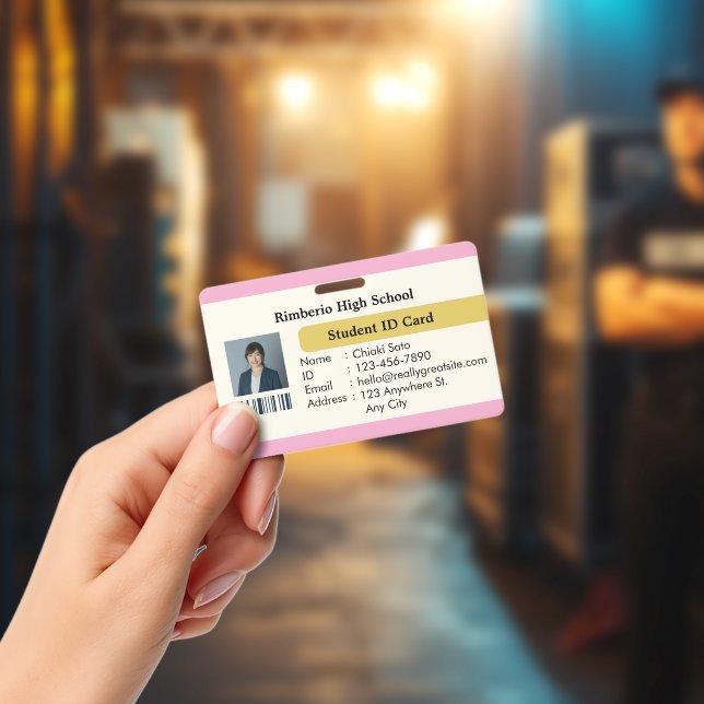 Elegant Custom Student ID Card Design Ausweis (Konzert)