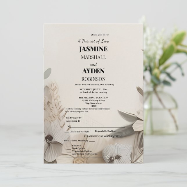 Elegant Custom Wedding Einladungen (Stehend Vorderseite)