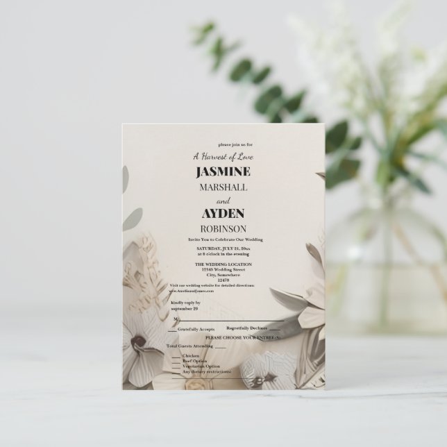 Elegant Custom Wedding Einladungen (Stehend Vorderseite)
