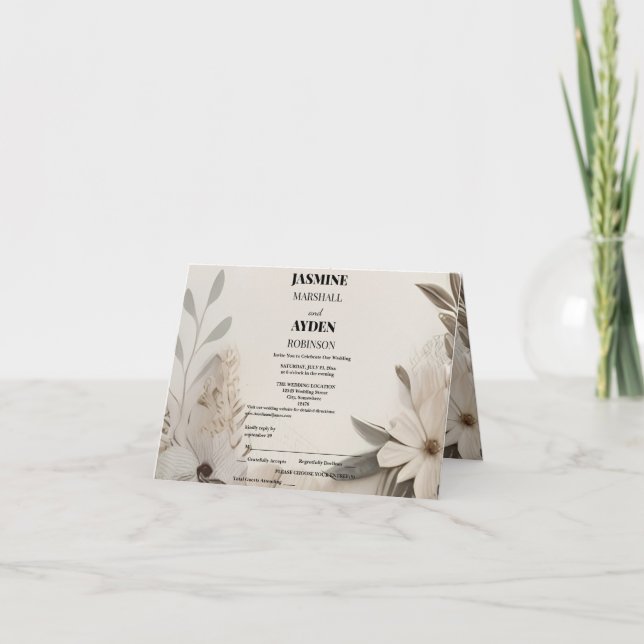 Elegant Custom Wedding Einladungen (Vorderseite)