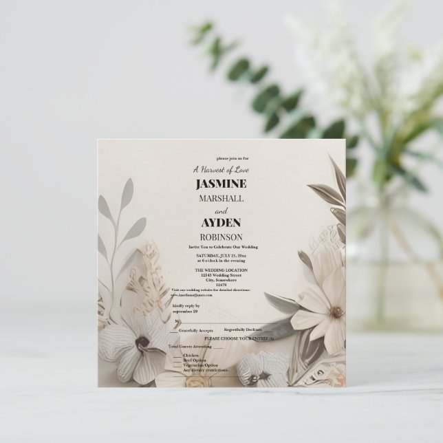Elegant Custom Wedding Einladungen (Stehend Vorderseite)