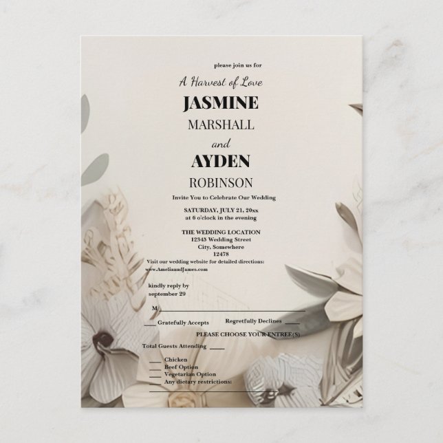 Elegant Custom Wedding Einladungen (Vorderseite)