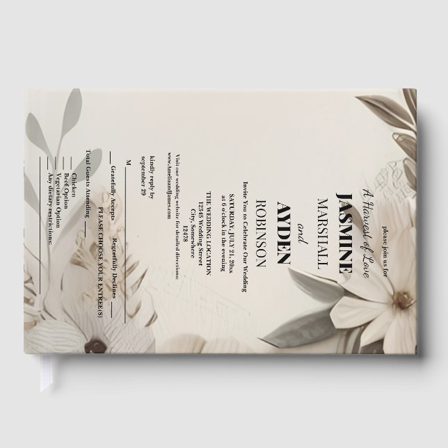 Elegant Custom Wedding Einladungen Gästebuch (Vorderseite)