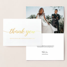 Elegant Custom Wedding Foto Script vielen Dank Folienkarte