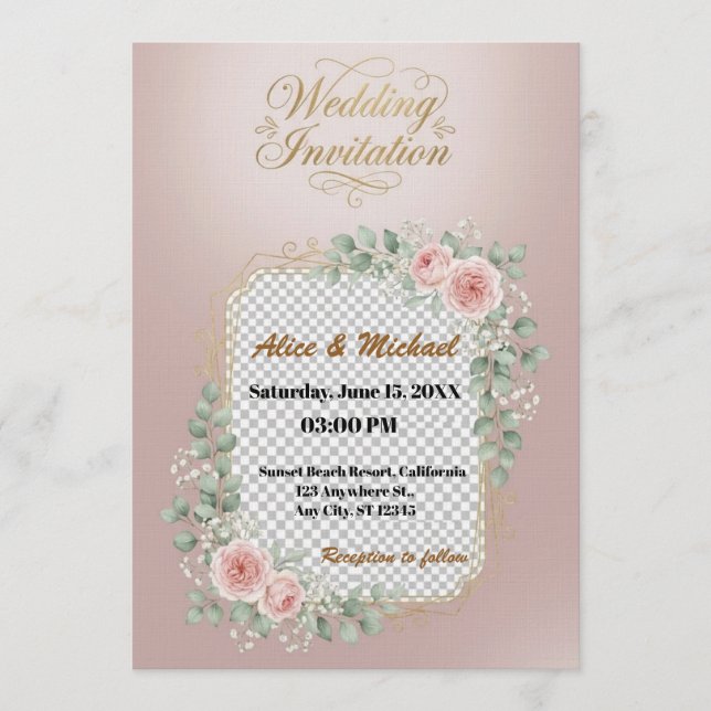 Elegant Custom Wedding Invitation – Minimalist Einladung (Vorderseite)