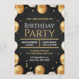 Elegant Customizable Birthday Invite Modern card Einladung