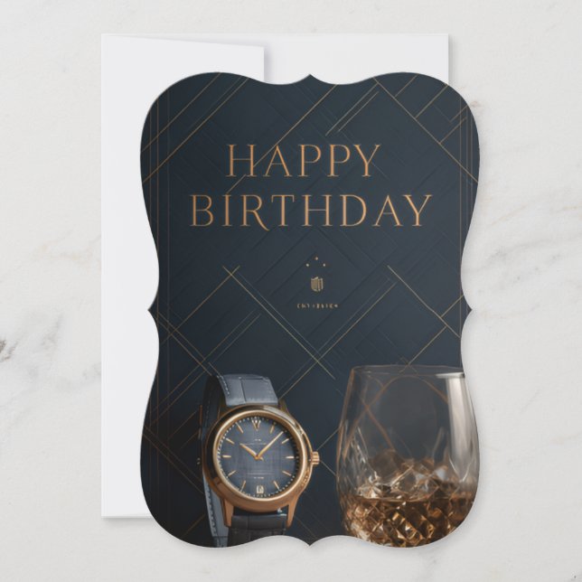 Elegant & Customizable Digital Birthday Invitation Einladung (Vorderseite)