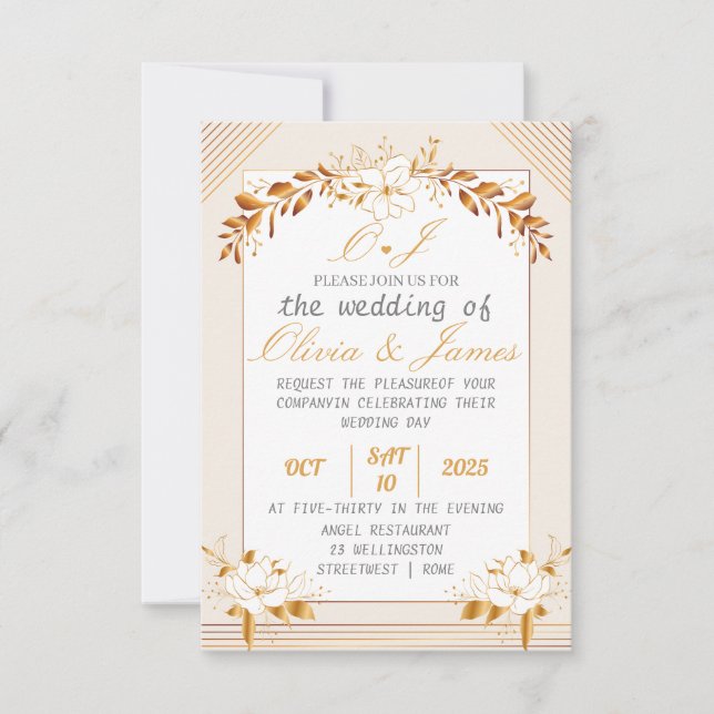 Elegant Customizable Wedding RSVP Card (Vorderseite)