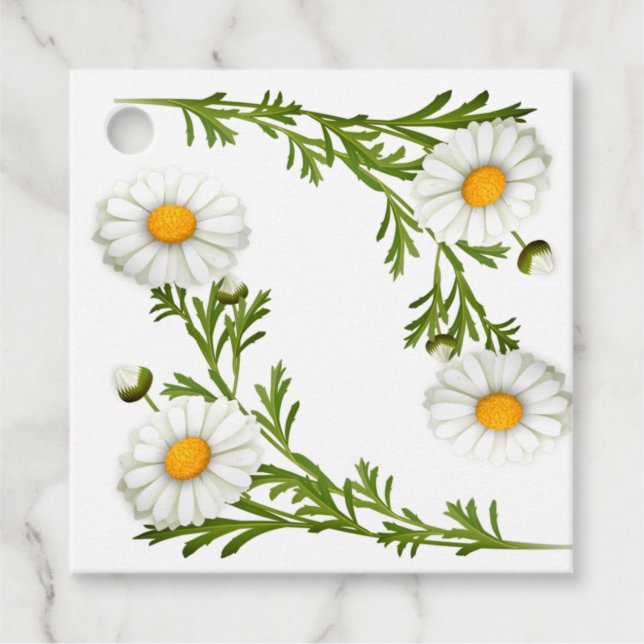 Elegant Cut Daisies Geschenkanhänger (Vorderseite)