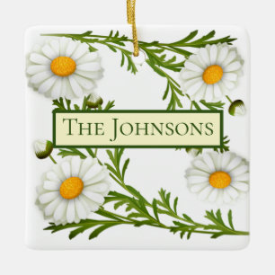 Elegant Cut Daisies Keramikornament