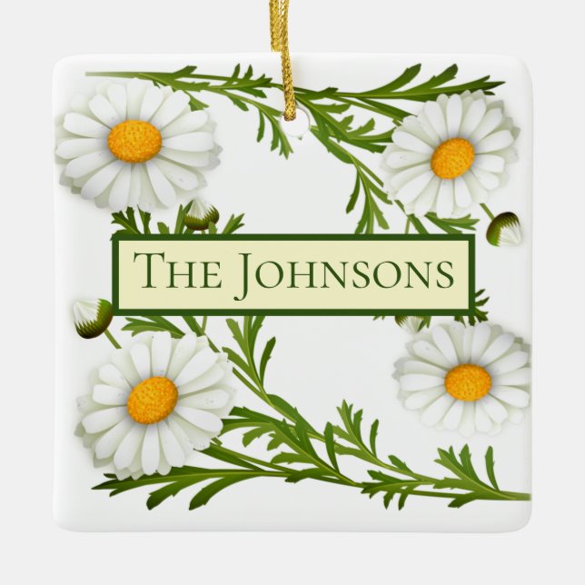 Elegant Cut Daisies Keramikornament (Vorderseite)