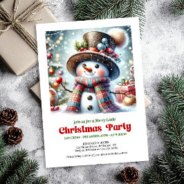 Elegant cute funny snowman holiday invite festive einladung
