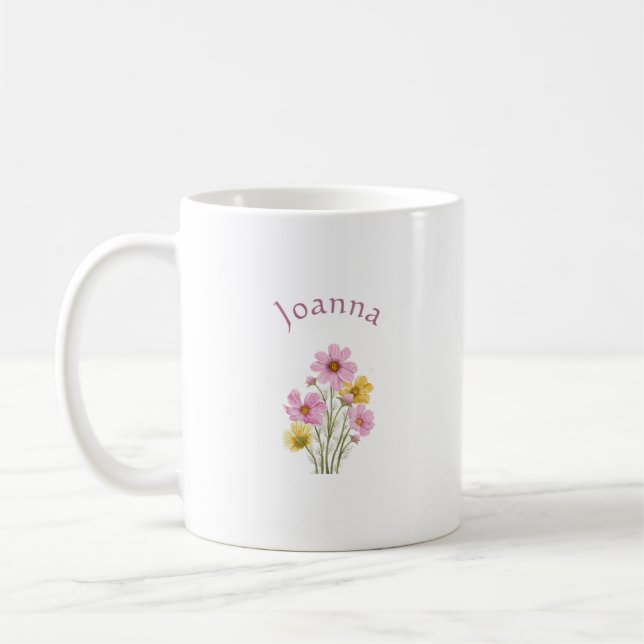 Elegant Cute Sophisticated Named Romantic Floral  Kaffeetasse (Links)