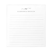 Elegant Cute Stylish Girly Script Monogram Lined