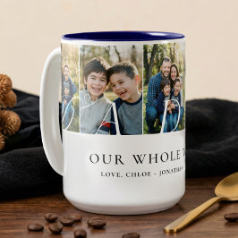 Elegant Daddy Photo Collage Fathers Day keepsake Zweifarbige Tasse