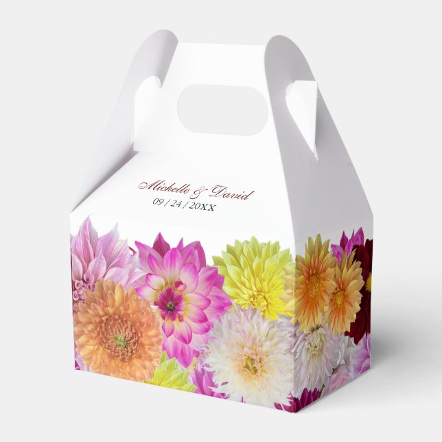 Elegant Dahlia Florals Wedding Geschenkschachtel (Vorderseite)