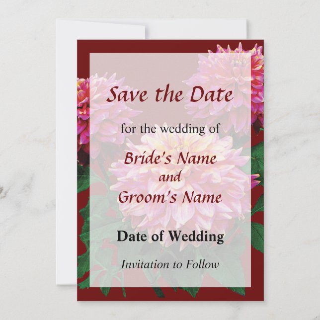 Elegant Dahlia Kidds Climax Save the Date (Vorderseite)