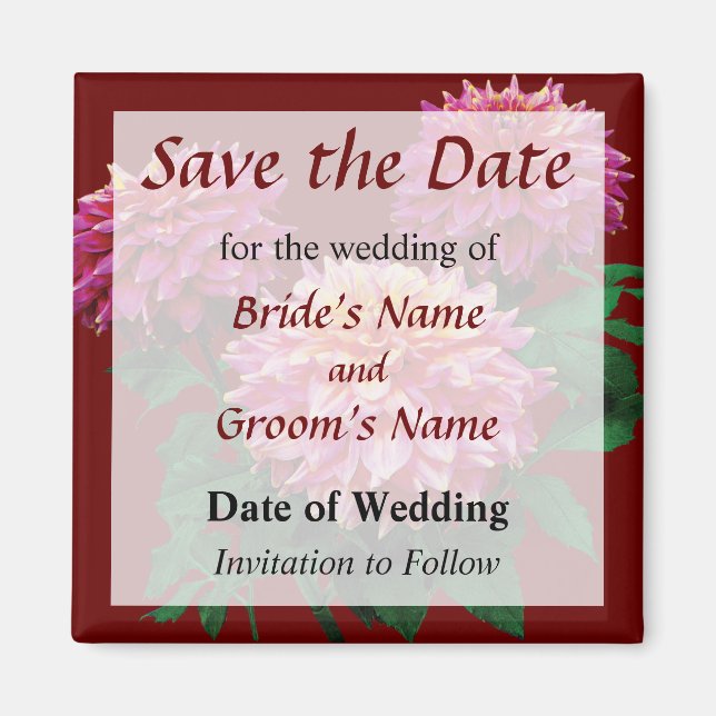 Elegant Dahlia Kidds Climax Save the Date Magnet (Vorne)