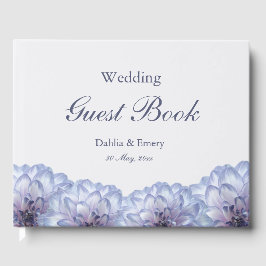 Elegant Dahlias Lilac Gray Wedding Gästebuch