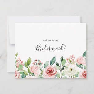 Elegant Dainty Autumn Floral Bridesmaid Vorschlag Mitteilungskarte