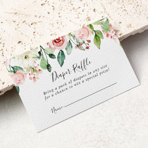 Elegant Dainty Autumn Floral Diaper Raffle Ticket Begleitkarte