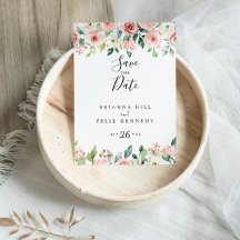 Elegant Dainty Autumn Floral Save the Date