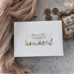 Elegant Dainty Autumn Floral Wedding RSVP Adresse Adressaufkleber