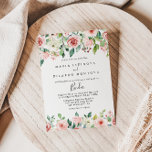 Elegant Dainty Autumn Spanische Hochzeit Einladung<br><div class="desc">Diese elegante Herbstblüteneinladung ist ideal für eine moderne Hochzeit. Die Einrichtung besteht aus illustriert rosa,  rot-weiß rosa Rosen,  von Grünblättern umgebene Bäume,  die die wunderschönen Herbstfarben noch verstärken.</div>
