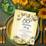Elegant Daisies Garden Floral 50. Geburtstagsparty Einladung<br><div class="desc">Der hübsch elegante bohobige Wildblume-Garten "50th Birthday Party" strahlt Blumenmuster aus.</div>
