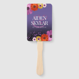 Elegant Daisies mit Lila Glitzer Hochzeit Fächer