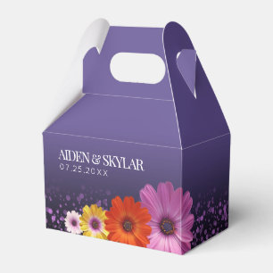 Elegant Daisies mit Lila Glitzer Hochzeit Geschenkschachtel