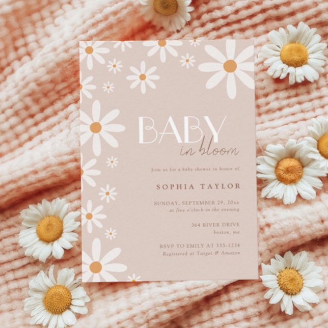 Elegant Daisy Baby in Bloom Baby Shower Einladung (Von Creator hochgeladen)