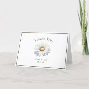 Elegant Daisy Blume Wedding Danke Card