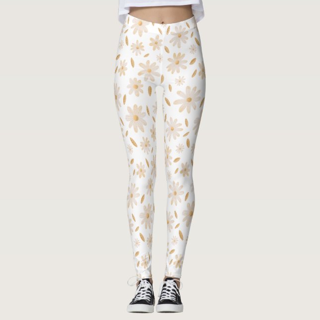 Elegant Daisy Hues Leggings (Vorderseite)