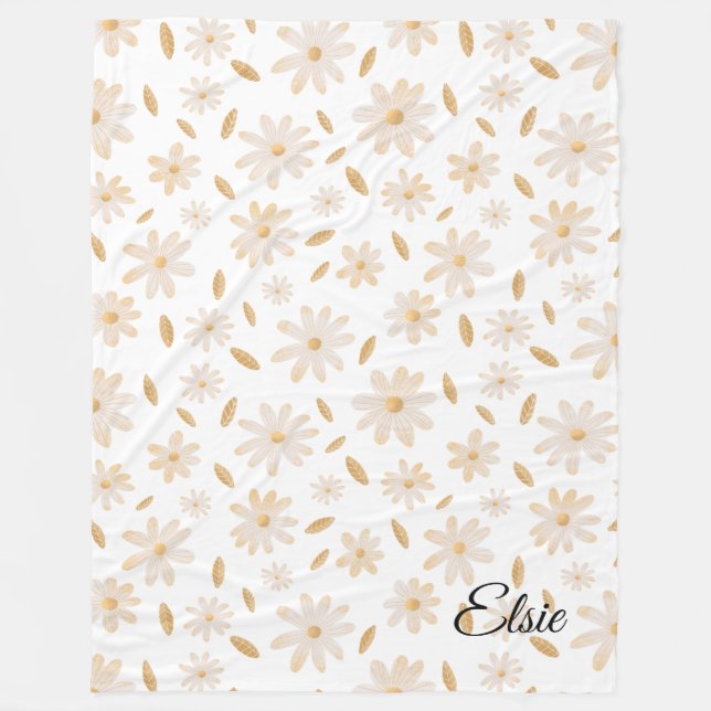 Elegant Daisy Hues Personalisiert Fleece Blanket (Vorderseite)