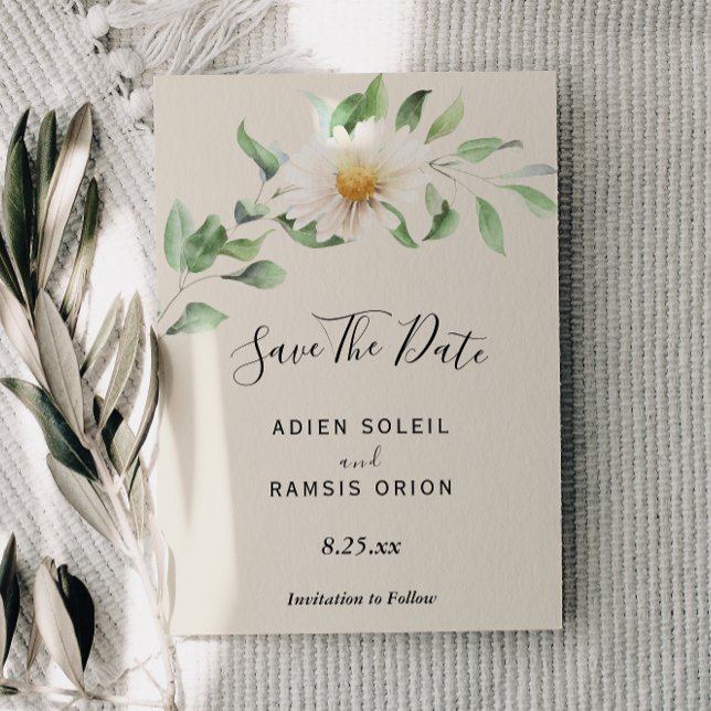 Elegant Daisy Wedding speichern das Datum Save The Date (Von Creator hochgeladen)