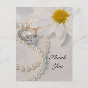 Elegant Daisy Wedding Vielen Dank Postkarte