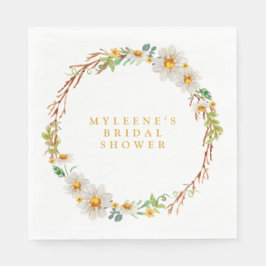 Elegant Daisy Wreath Brautparty Serviette