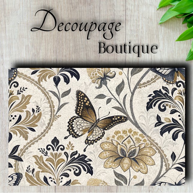 Elegant Damask Butterfly Decoupage Seidenpapier (Elegant Damask Butterfly Decoupage Tissue Paper)