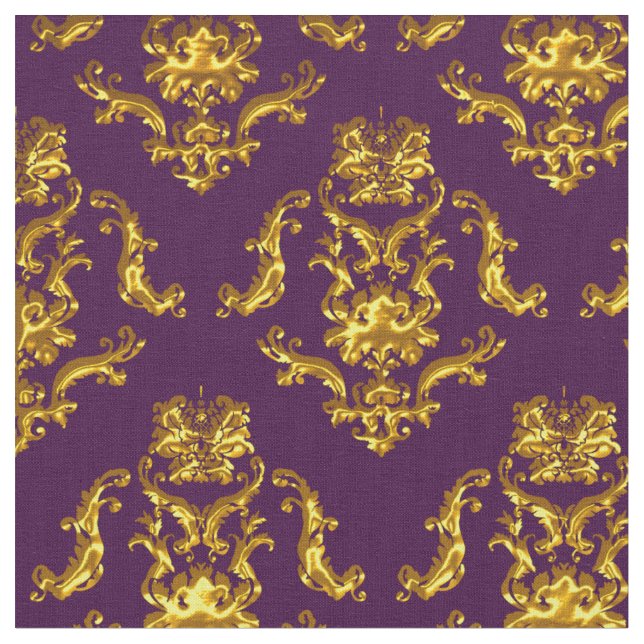 Elegant Damask Fabric Lila Stoff (Nahaufnahme)