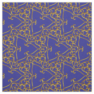 Elegant Damask Fabric Navy Blue Stoff